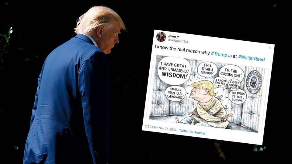 Trump auf dem Weg ins Walter-Reed-Militärkrankenhaus Trump auf dem Weg ins Walter-Reed-Militärkrankenhaus