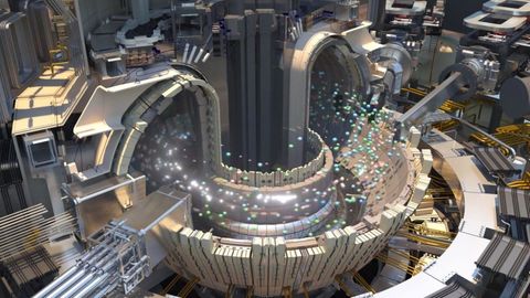 Ein Modell des Tokamak-Reaktors.