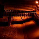 Zwei Männer, die versuchten, illegal in die USA einzureisen, laufen durch das trockene Flussbett des Rio Grande zurück