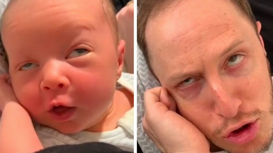 Dieser Vater macht sein Baby nach