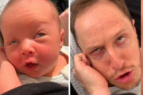 Dieser Vater macht sein Baby nach