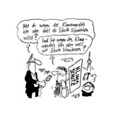 Reporter redet fragt jungen Demonstranten, ob er wegen Klimawandels oder zum Schule schwänzen da sei. Schüler fragt das Gleiche