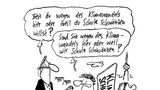 Reporter redet fragt jungen Demonstranten, ob er wegen Klimawandels oder zum Schule schwänzen da sei. Schüler fragt das Gleiche