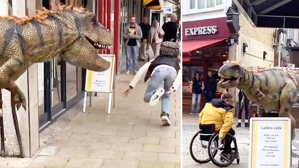 Der einzige gute Streich im Internet: Diesen Dino-Prank müssen Sie sehen Der einzige gute Streich im Internet: Diesen Dino-Prank müssen Sie sehen