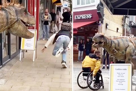 Der einzige gute Streich im Internet: Diesen Dino-Prank müssen Sie sehen