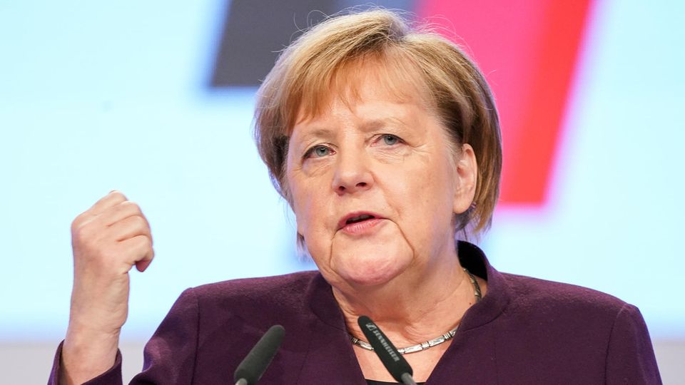 Bundeskanzlerin Angela Merkel (CDU), spricht beim CDU-Bundesparteitag