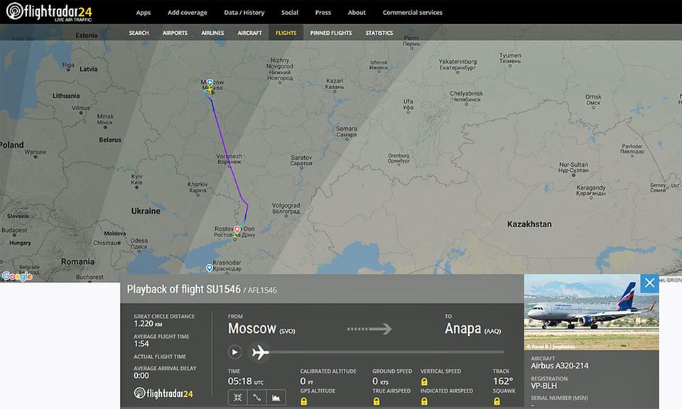 Aeroflot-Maschine: Der Aeroflot-Flug von Moskau nach Anapa landete am 24. November außerplanmäßig in Rostow am Don Der Aeroflot-Flug von Moskau nach Anapa landete am 24. November außerplanmäßig in Rostow am Don