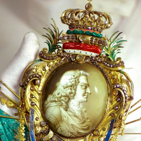August der Starke auf einer Miniatur von 1722 aus dem Grünen Gewölbe