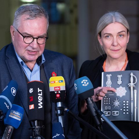 Dirk Syndram und Monika Ackermann, Grünes Gewölbe Dresden, stellen sich der Presse