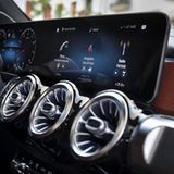 Die Lüftungsdüsen im Mercedes-Benz GLB wirken wie Turbinen