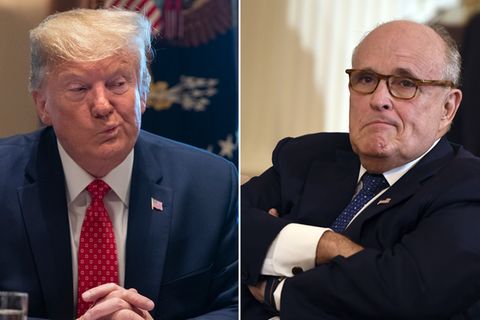 US-Präsident Donald Trump (l.) und sein persönlicher Anwalt Rudy Giuliani
