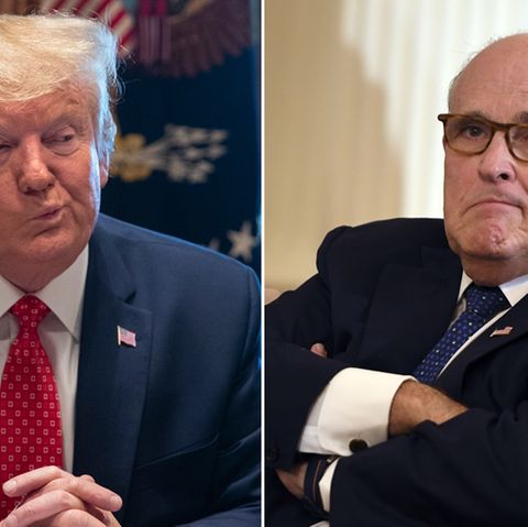 US-Präsident Donald Trump (l.) und sein persönlicher Anwalt Rudy Giuliani