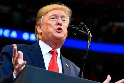 US-Präsident Donald Trump während einer Wahlkampfveranstaltung im BB&T Center in Sunrise, Florida