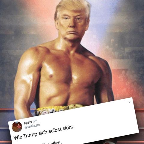 Donald Trump als Rocky: Der US-Präsident teilt diese Fotomontage kommentarlos auf Twitter.
