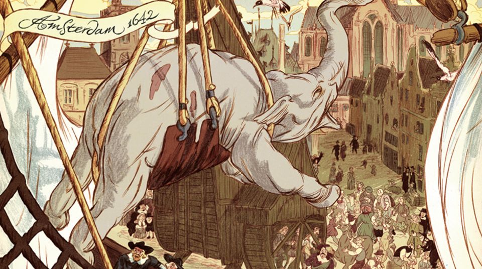 Elefant Doppelseite mit Elefant