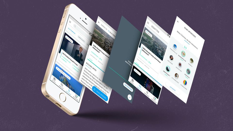 Medien-App "Buzzard": Bei "Buzzard" soll ein Team aus fünf Redakteuren täglich zwei bis drei Themen des Tages und ein Debattenthema auswählen. Dazu kuratieren sie Artikel mit unterschiedlichen Positionen, verlinken die Texte und geben Informationen zum Autor und zum Medium. Bei "Buzzard" soll ein Team aus fünf Redakteuren täglich zwei bis drei Themen des Tages und ein Debattenthema auswählen. Dazu kuratieren sie Artikel mit unterschiedlichen Positionen, verlinken die Texte und geben Informationen zum Autor und zum Medium.