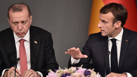 Der türkische Präsident Recep Tayyip Erdogan (l.) und sein französischer Amtskollege Emmanuel Macron