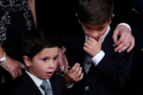 Mateo und Thiago Messi bei der Ballon d'Or Gala