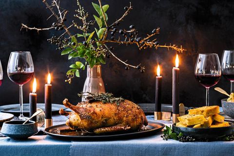 Weihnachtsmenü mit Ente
