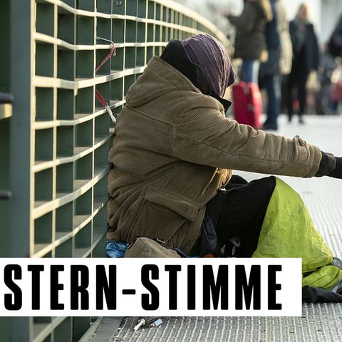Ein Obdachloser in Berlin