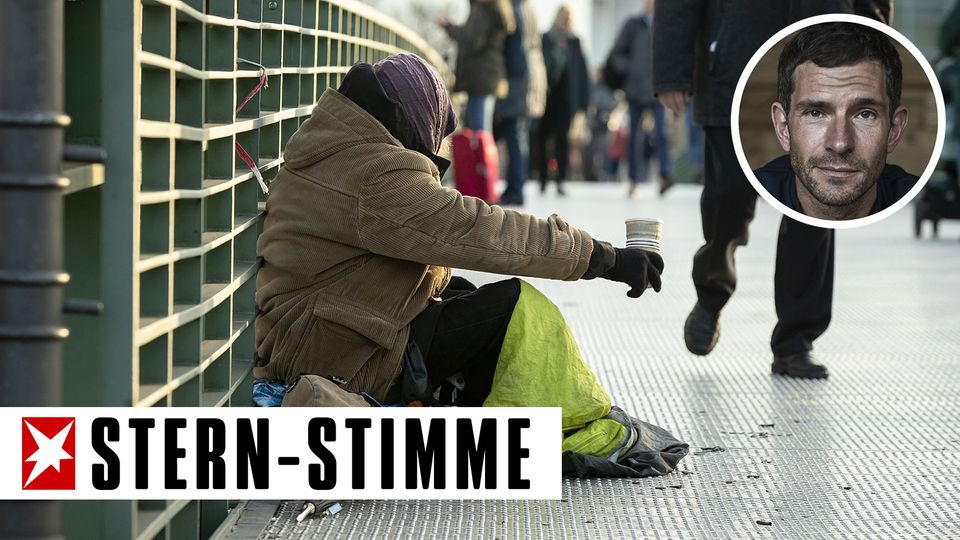 Ein Obdachloser in Berlin
