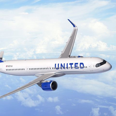 Computer Rendering: Ein Airbus A321XLR in der Bemalung von United Airlines. Die ersten der 50 bestellten Exemplare sollen ab 2024 ausgeliefert werden.