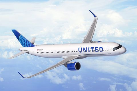 Computer Rendering: Ein Airbus A321XLR in der Bemalung von United Airlines. Die ersten der 50 bestellten Exemplare sollen ab 2024 ausgeliefert werden.