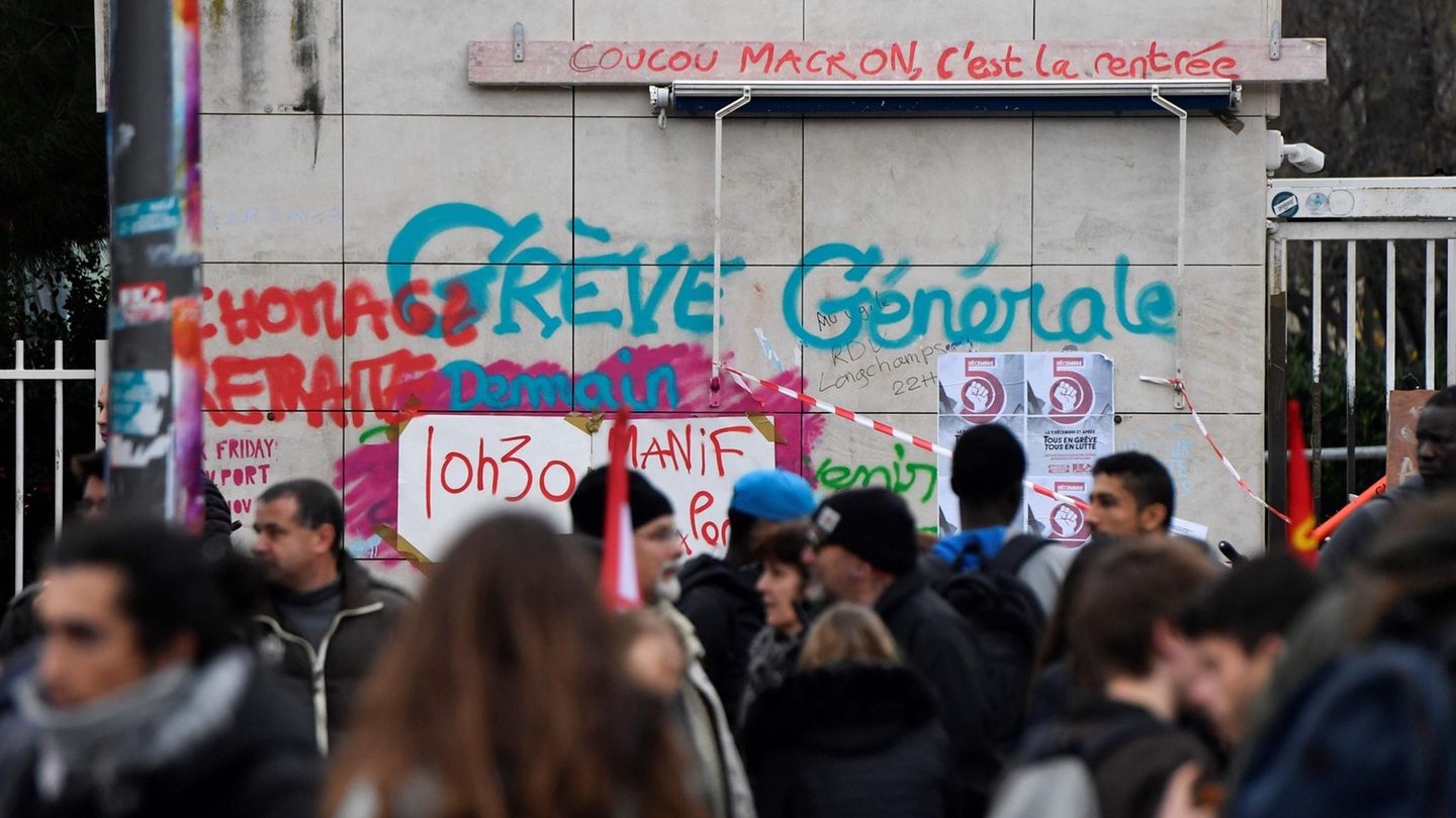 Demonstranten in Marseille