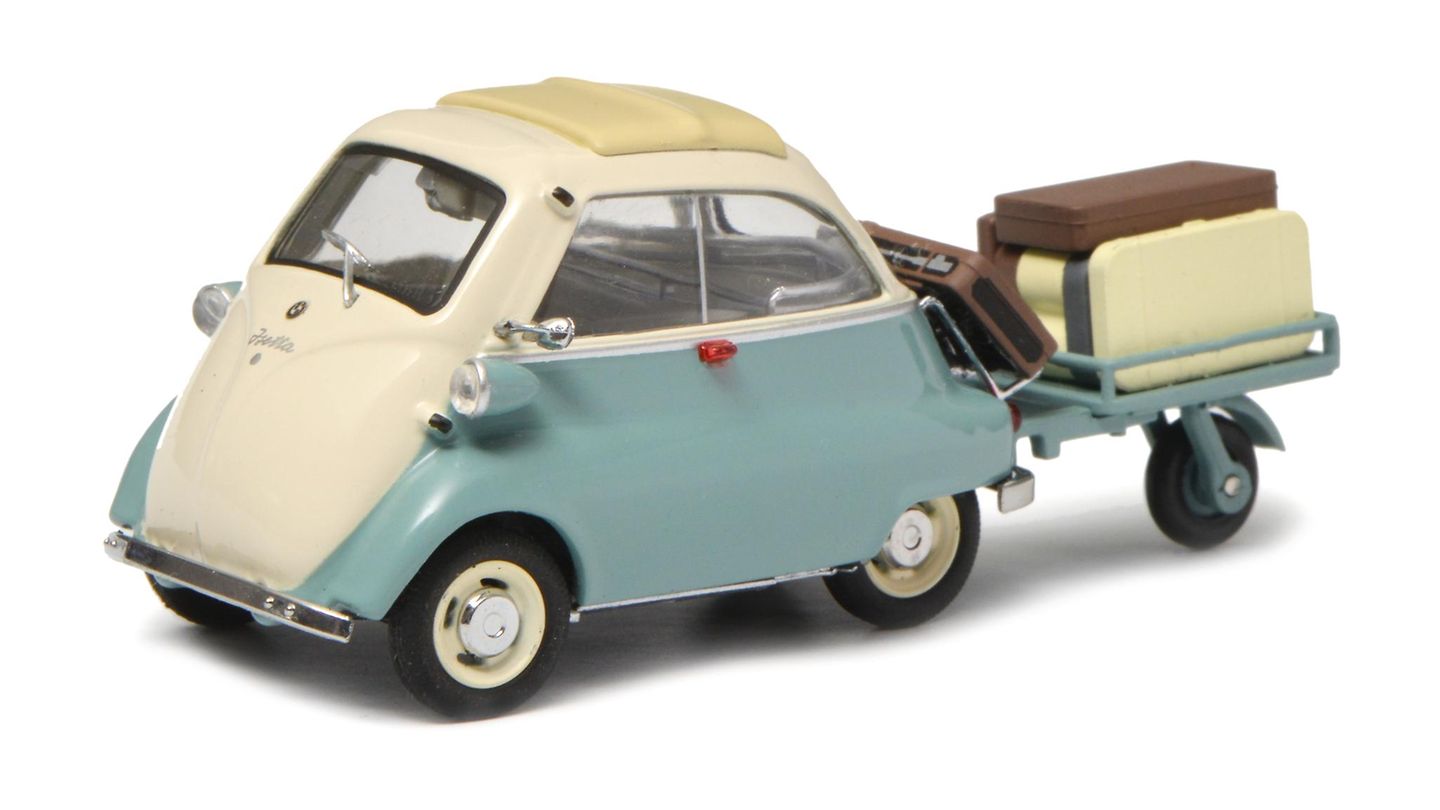 Sieger Kategorie D   Sammeln: 1:43 Großserie Klassik  BMW Isetta mit Anhänger  Schuco, Preis: 44,95 Euro Presse-Information