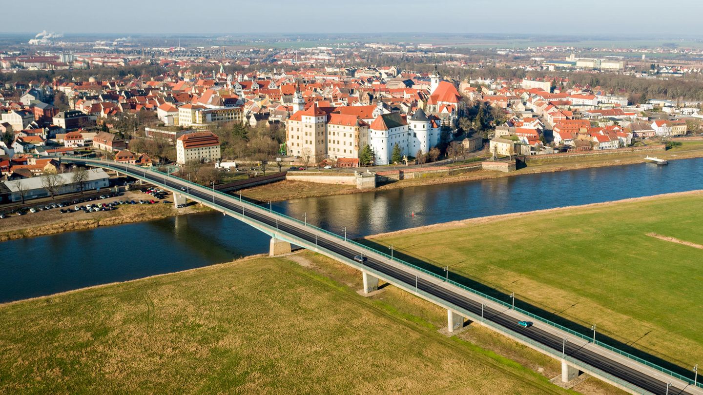 Die nordsächsische Stadt Torgau an der Elbe