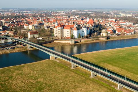 Die nordsächsische Stadt Torgau an der Elbe