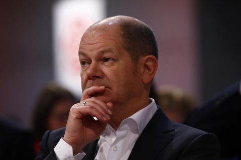 SPD-Vizekanzler Olaf Scholz auf dem Parteitag