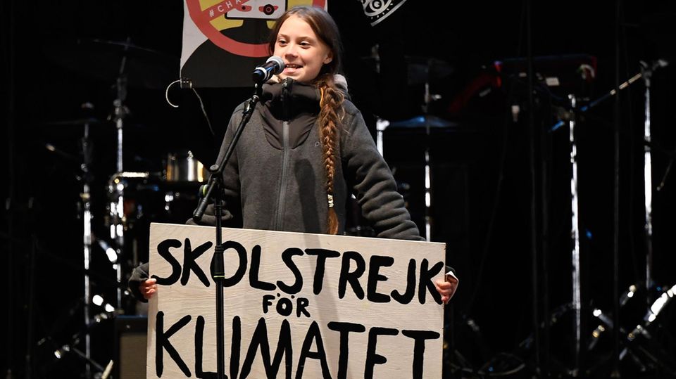 Greta Thunberg hält eine Rede auf dem Klimagipfel in Madrid