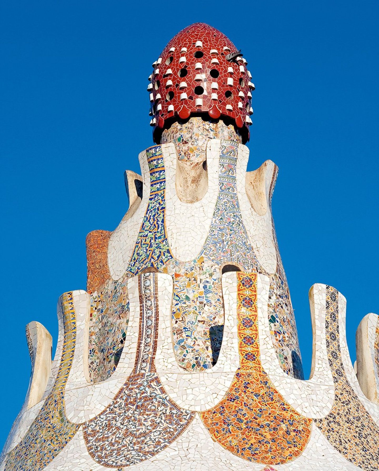 Turmspitze des Pförtnerhäuschens im Park Güell