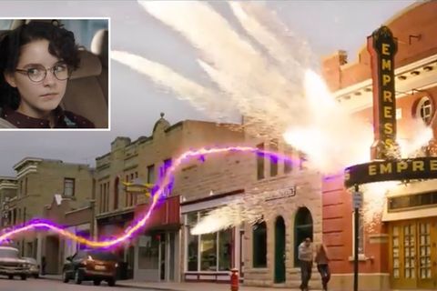 Szene aus "Ghostbusters": Explodierendes Haus