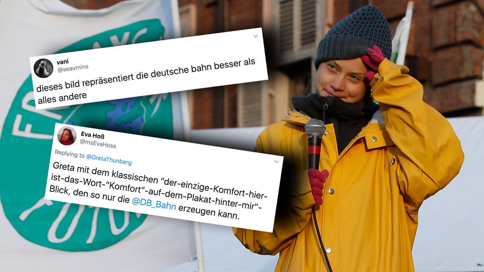 Klimaaktivistin Greta Thunberg sitzt in der "überfüllten" Deutschen Bahn auf dem Weg nach Schweden.