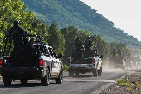 Mexikanische Polizisten bei einem Einsatz (Symbolfoto)