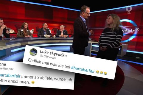 Eine Frau aus dem Publikum stürmt bei "Hart aber fair" auf die die Bühne
