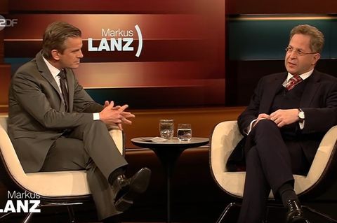 Der frühere Chef des Bundesverfassungsschutzes, Hans-Georg Maaßen (r.), bei Markus Lanz