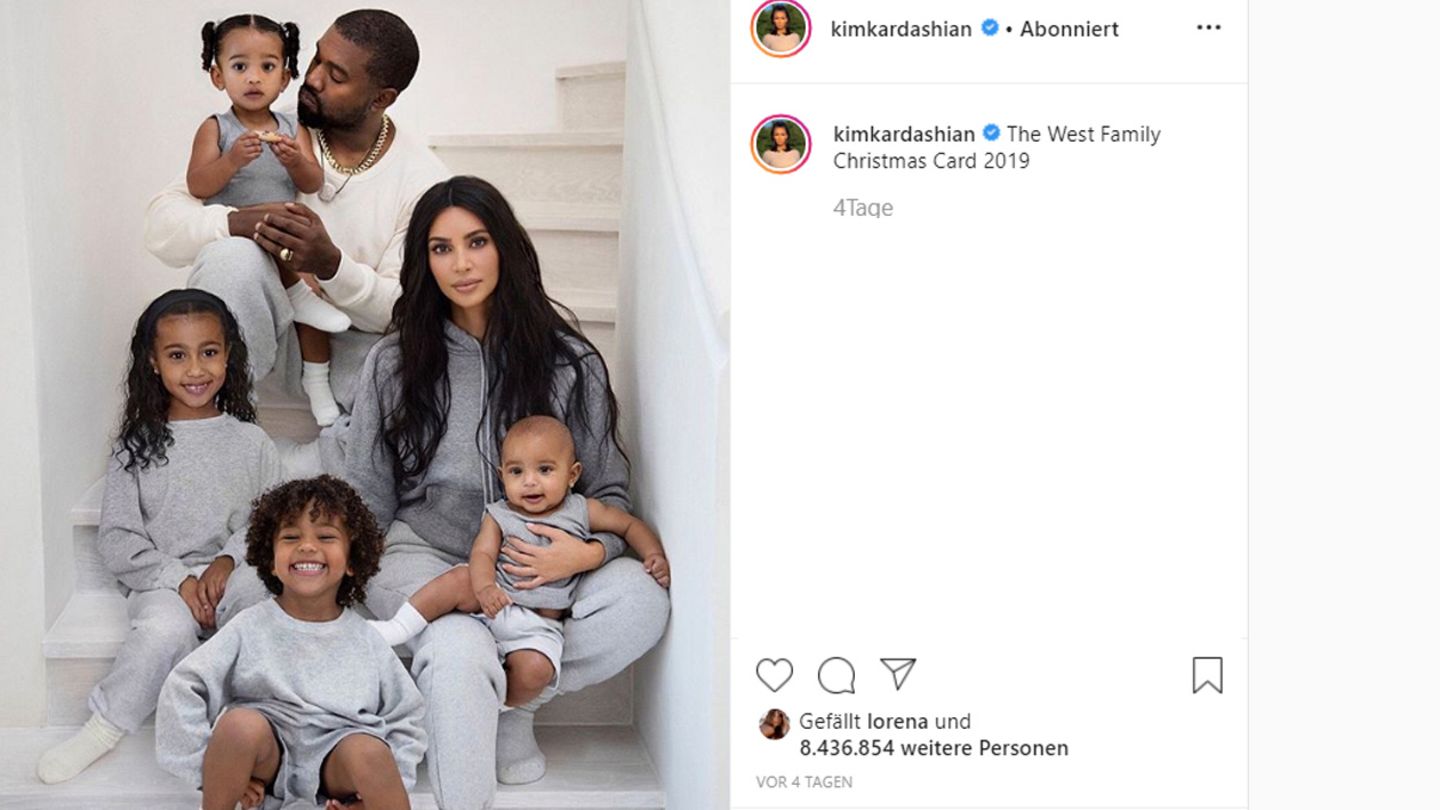 Die Weihnachtskarte von Kanye West und Kim Kardashian