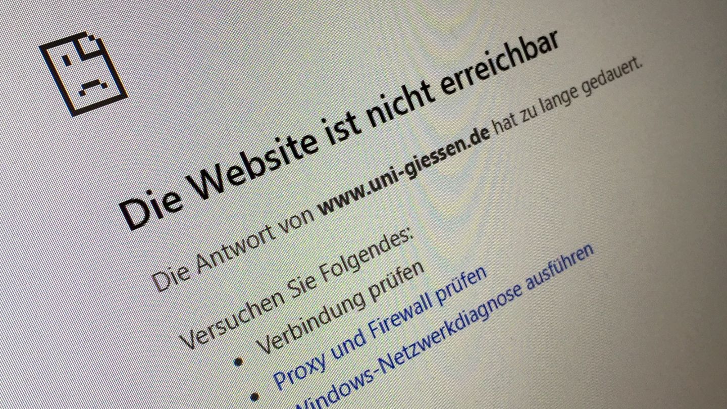 "Die Website ist nicht erreichbar" wird angezeigt