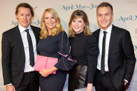 Linda de Mol mit ihrem Lebensgefährten Jeroen Rietbergen sowie ihren Kindern Noa und Julian