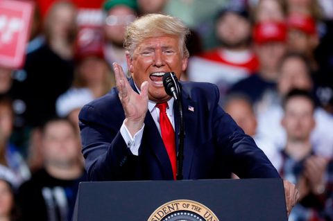 US-Präsident Donald Trump bei einem Wahlkampfauftritt in Michigan