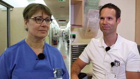 Assistenzarzt Johannes Schade und Krankenschwester Claudia Piper