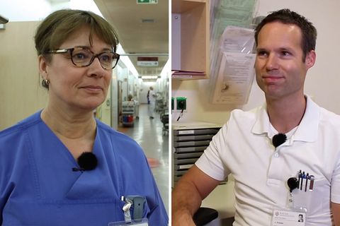 Assistenzarzt Johannes Schade und Krankenschwester Claudia Piper