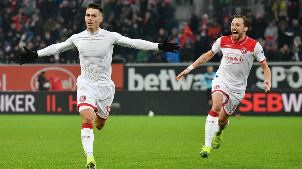Bundesliga im stern-Check: Düsseldorf schlägt Union Berlin am 17. Spieltag mit 2:1 Bundesliga im stern-Check: Erik Thommy bejubelt sein Siegtor gegen Union Berlin