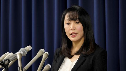 Japans Justizministerin Masako Mori spricht bei einer Pressekonferenz über die Hinrichtung
