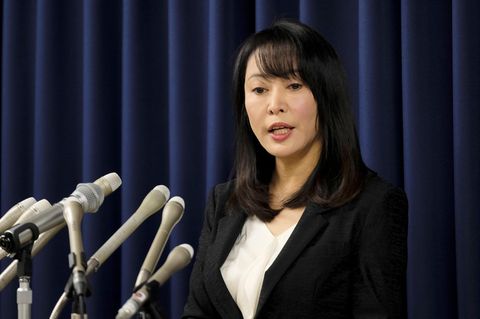 Japans Justizministerin Masako Mori spricht bei einer Pressekonferenz über die Hinrichtung