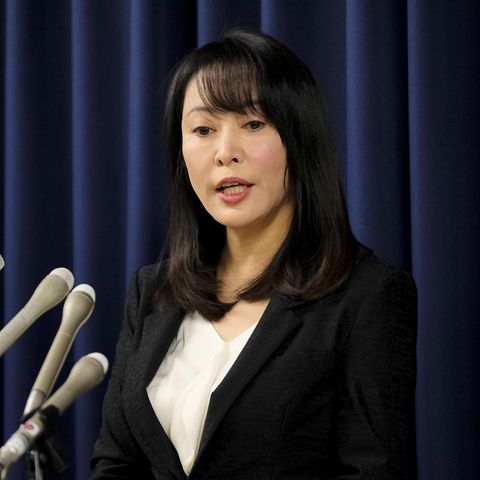 Japans Justizministerin Masako Mori spricht bei einer Pressekonferenz über die Hinrichtung