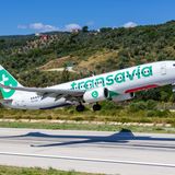 Boieng 737 von Transavia beim Start